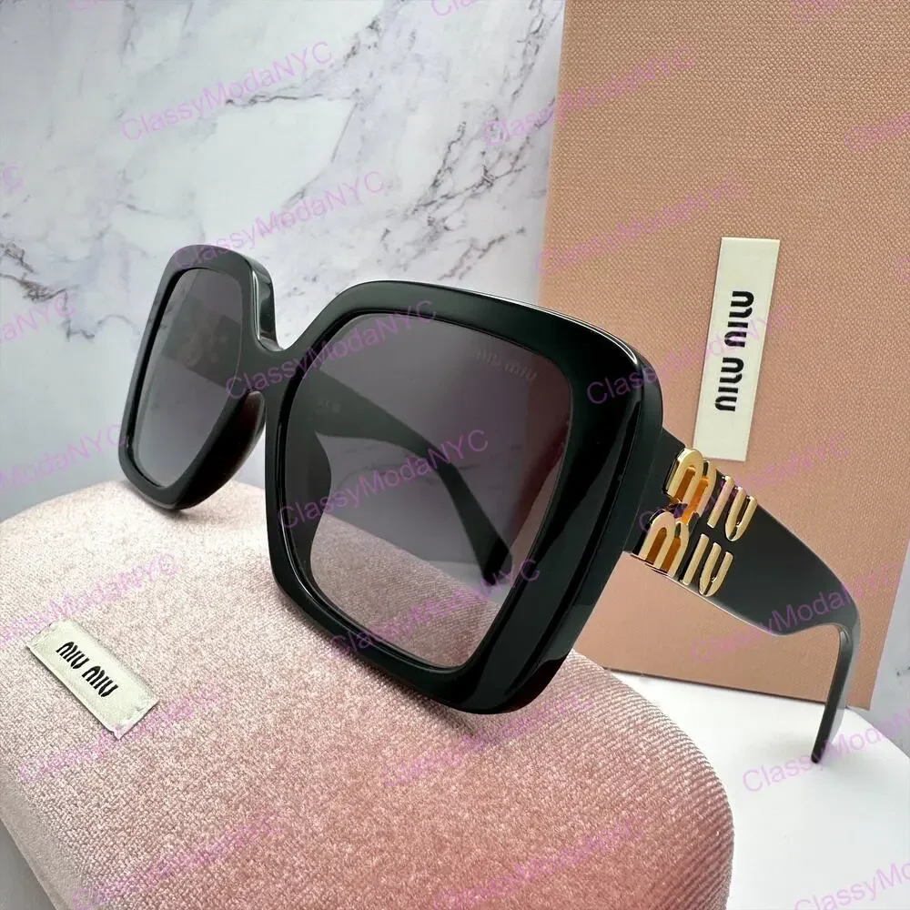 New MIU MIU Sunglasses Black Square Gold Full Rim 56mm MIU MIU - Picture 8 of 16